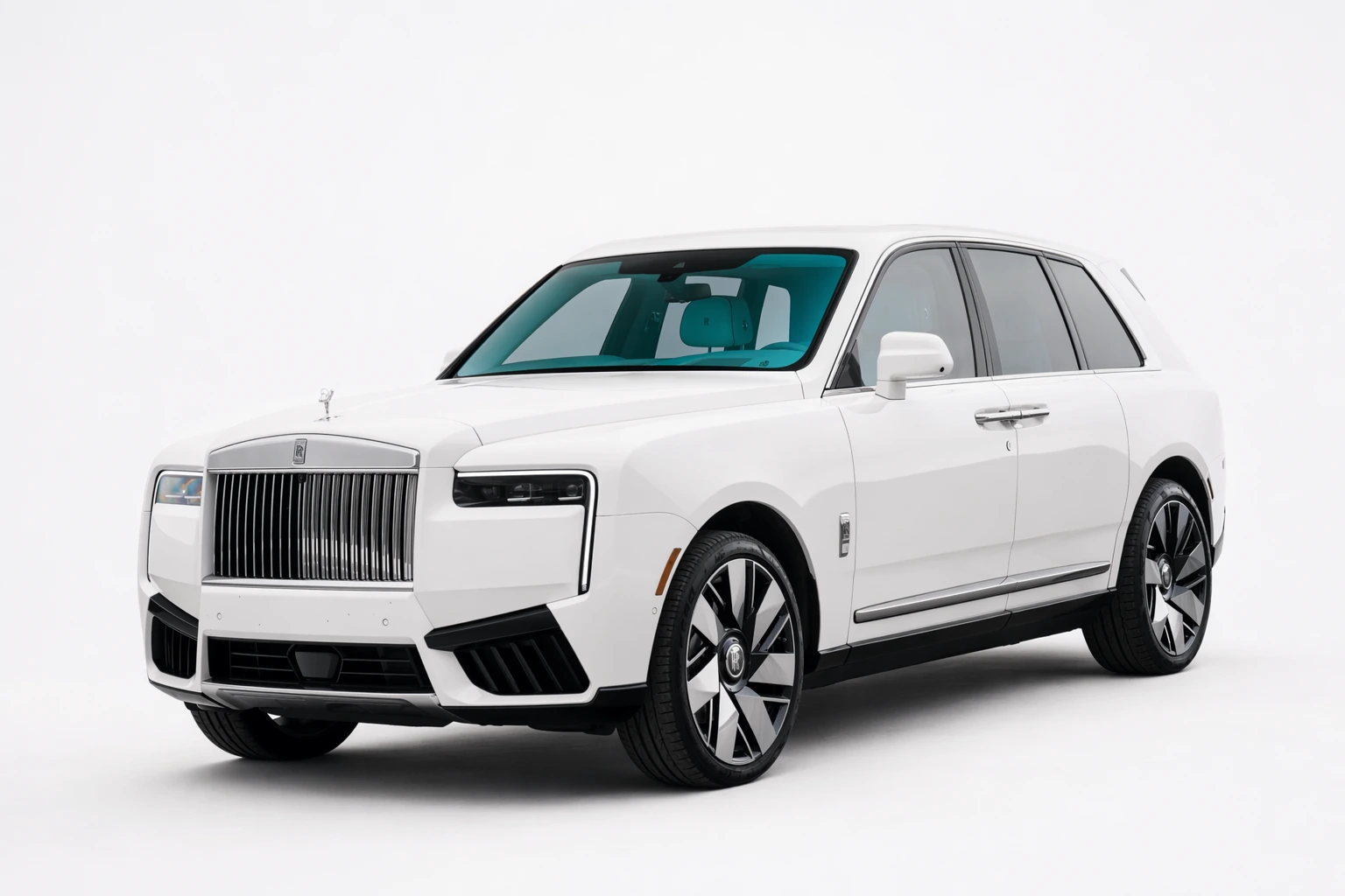 Rolls-Royce Cullinan White & Turquoise exotic car rental in Los Angeles
